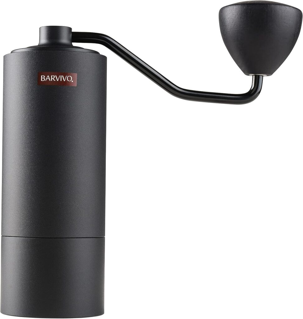 Barvivo Manual Coffee Grinder with 12 adjustable grind settings, 38mm Concial Burr Grinder with Fine Wooden Grip and durable Stainless Steel Blade, Coffee Bean Grinder, Portable Hand Coffee Bean Mill Barvivo Manual Coffee Grinder with 12 adjustable grind settings, 38mm Concial Burr Grinder with Fine Wooden Grip and durable Stainless Steel Blade, Coffee Bean Grinder, Portable Hand Coffee Bean Mill