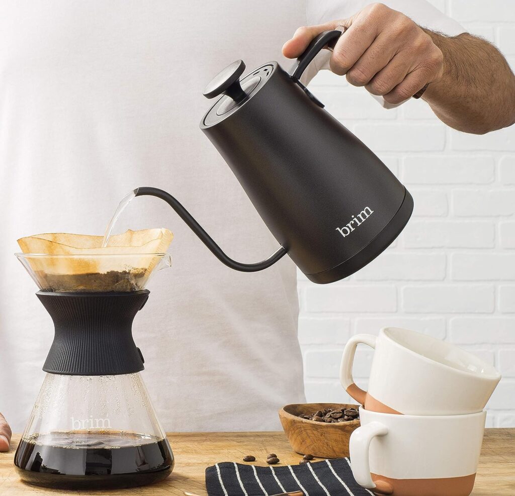 brim Temperature Control Electric Gooseneck Kettle with Capacitive Touch, Black brim Temperature Control Electric Gooseneck Kettle with Capacitive Touch, Black