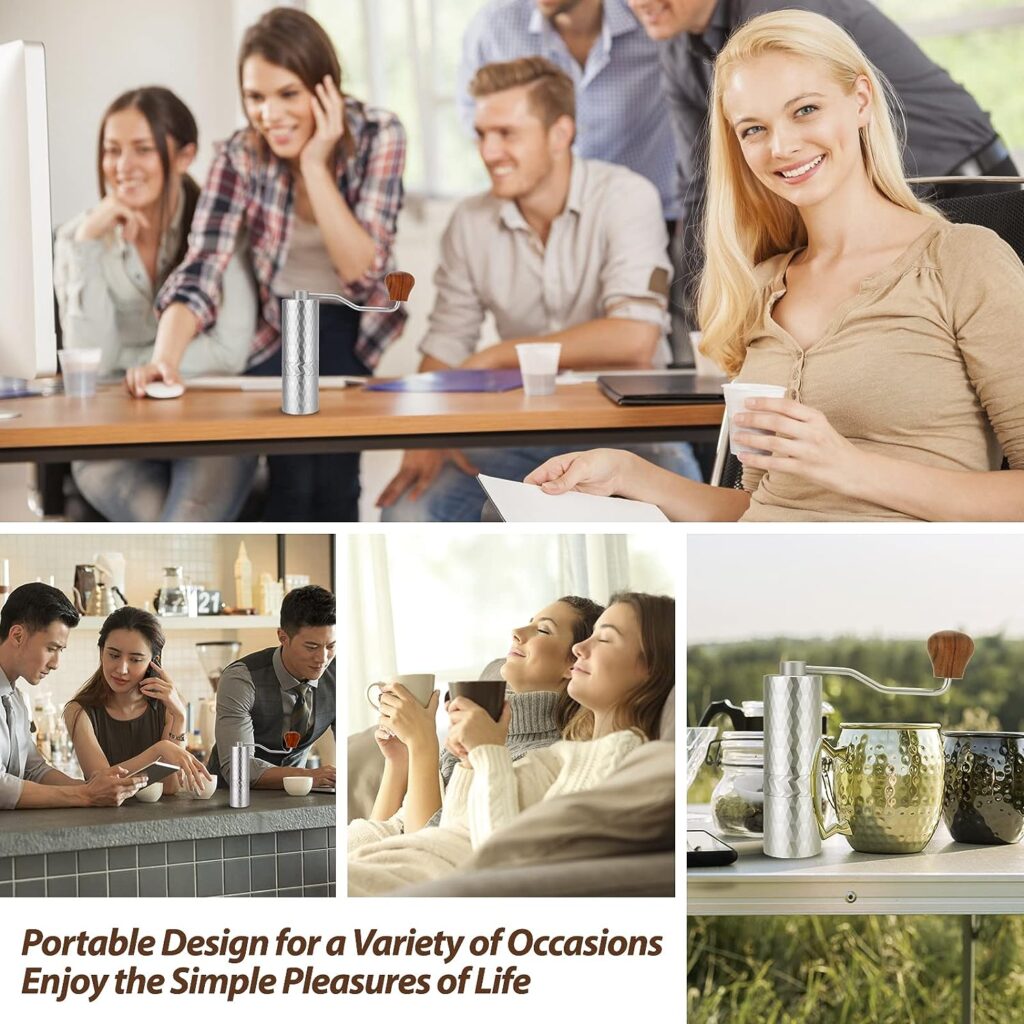 Cosyonall Manual Coffee Grinder, Portable Hand Coffee Grinder with Stainless Steel Burr, Handheld Burr Coffee Grinder Mill with Adjustable Coarseness Setting for Espresso French Press Drip Coffee Cosyonall Manual Coffee Grinder, Portable Hand Coffee Grinder with Stainless Steel Burr, Handheld Burr Coffee Grinder Mill with Adjustable Coarseness Setting for Espresso French Press Drip Coffee