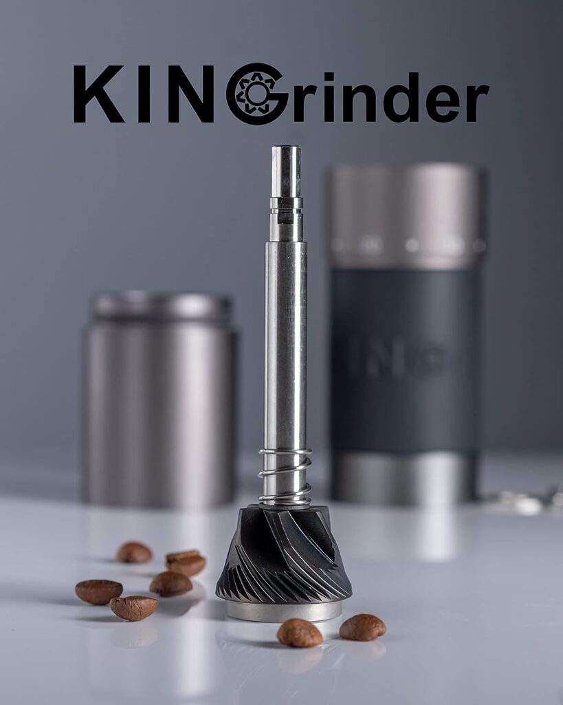 KINGrinder K 4 Iron Grey Manual Hand Coffee Grinder 240 Adjustable Grind Settings for Aeropress, French Press, Drip Coffee, Espresso with Assembly Consistency Coated Conical Burr Mill, 35g Capacity KINGrinder K 4 Iron Grey Manual Hand Coffee Grinder 240 Adjustable Grind Settings for Aeropress, French Press, Drip Coffee, Espresso with Assembly Consistency Coated Conical Burr Mill, 35g Capacity