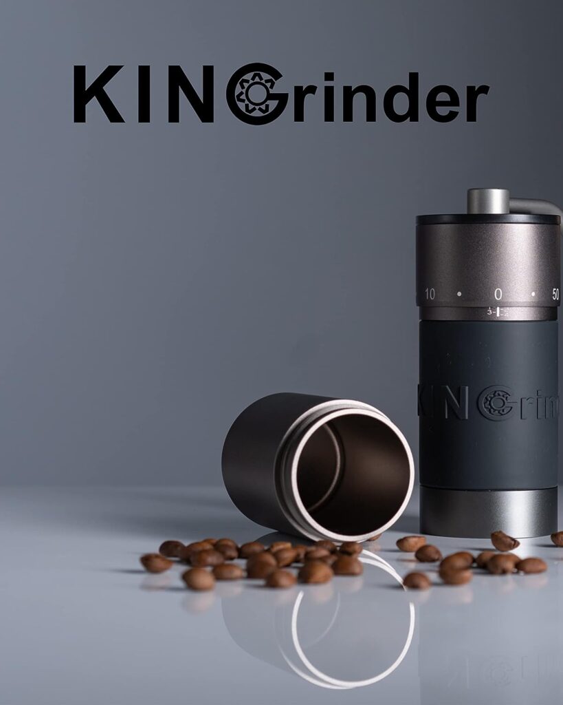 KINGrinder K 4 Iron Grey Manual Hand Coffee Grinder 240 Adjustable Grind Settings for Aeropress, French Press, Drip Coffee, Espresso with Assembly Consistency Coated Conical Burr Mill, 35g Capacity KINGrinder K 4 Iron Grey Manual Hand Coffee Grinder 240 Adjustable Grind Settings for Aeropress, French Press, Drip Coffee, Espresso with Assembly Consistency Coated Conical Burr Mill, 35g Capacity