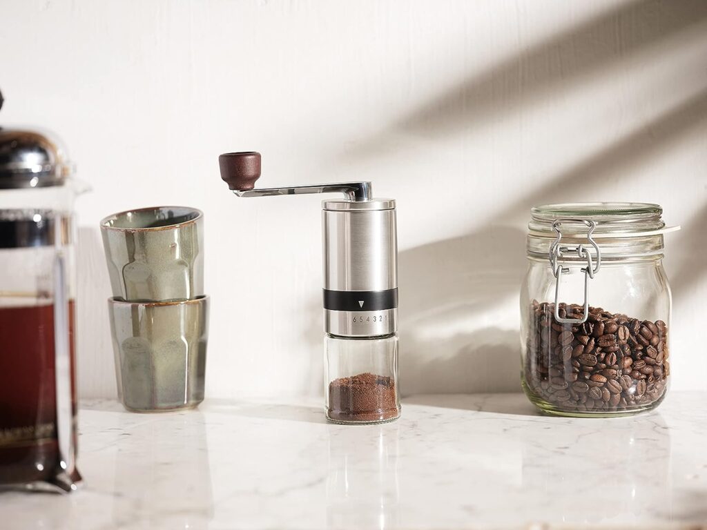 Laguna Pacific Manual Coffee Bean Grinder | 6 Coarseness Settings | Espresso Grinder, Cold Brew, French Press, Drip, | Burr Coffee Hand Grinder Coffee Mill | Home, Portable, Camping, Travel Laguna Pacific Manual Coffee Bean Grinder | 6 Coarseness Settings | Espresso Grinder, Cold Brew, French Press, Drip, | Burr Coffee Hand Grinder Coffee Mill | Home, Portable, Camping, Travel