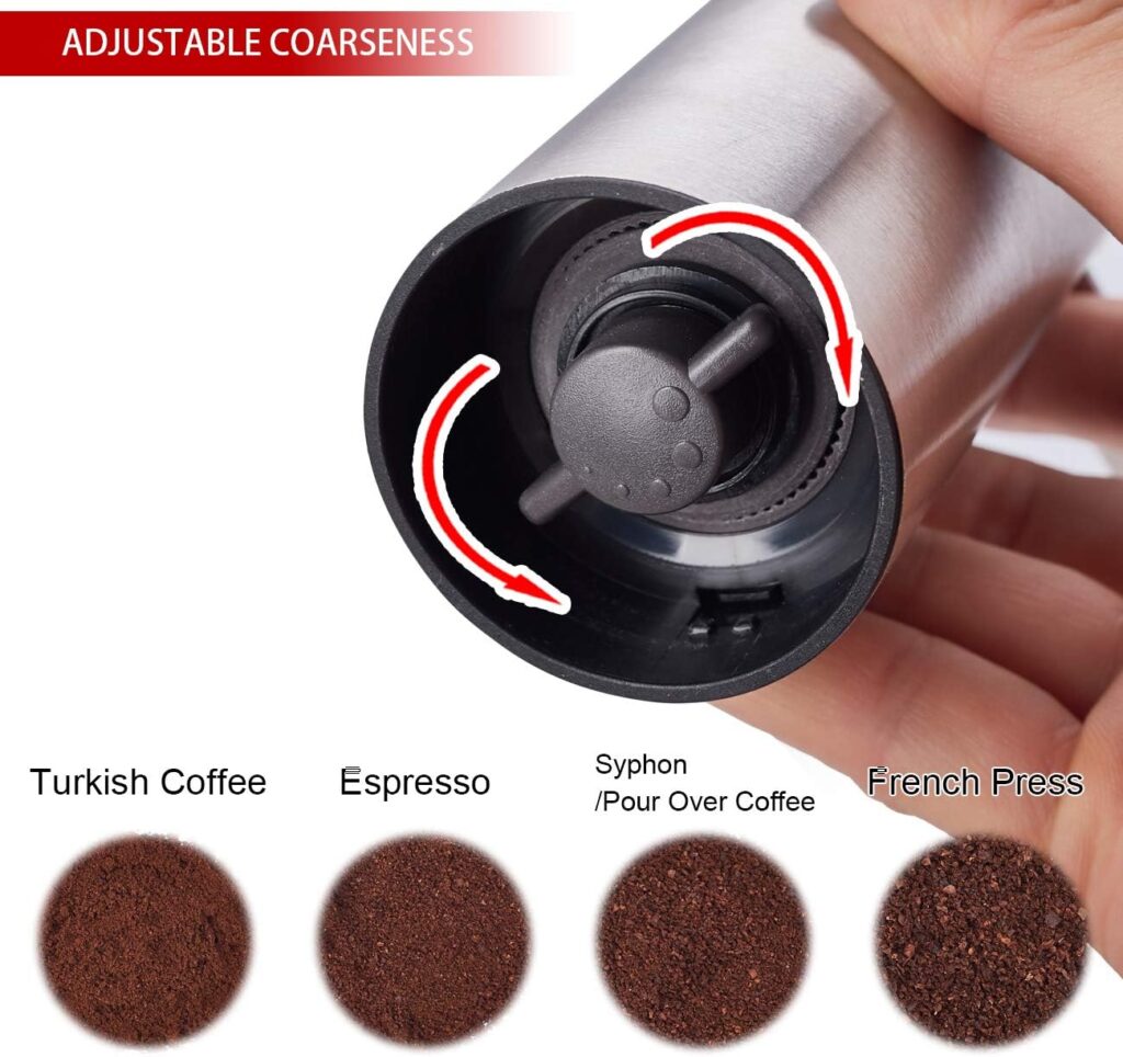 LHS Manual Coffee Grinder with Ceramic Conical Burr Stainless Steel Hand Crank Mill for Drip Coffee, Espresso, French Press, Turkish Brew LHS Manual Coffee Grinder with Ceramic Conical Burr Stainless Steel Hand Crank Mill for Drip Coffee, Espresso, French Press, Turkish Brew