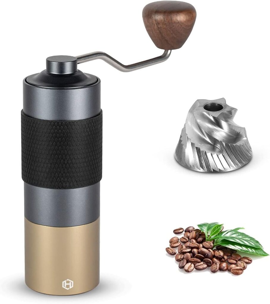 Manual Coffee Grinder - HEIHOX Hand Coffee Grinder with Adjustable Conical Stainless Steel Burr Mill, Capacity 30g Portable Mill Faster Grinding Efficiency Espresso to Coarse for Office, Home, Camping Manual Coffee Grinder - HEIHOX Hand Coffee Grinder with Adjustable Conical Stainless Steel Burr Mill, Capacity 30g Portable Mill Faster Grinding Efficiency Espresso to Coarse for Office, Home, Camping
