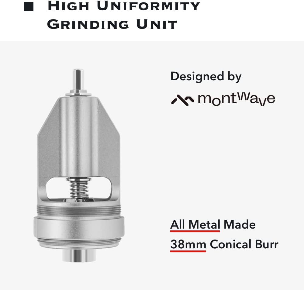 MONTWAVE Gu2 Manual Coffee Grinder, Capacity 30g,Stainless Steel Conical Burr,Removable Body Shell,Hand Grinder with 36 Levels of Adjustable Setting,for Espresso,Pour Over,French Press (Black) MONTWAVE Gu2 Manual Coffee Grinder, Capacity 30g,Stainless Steel Conical Burr,Removable Body Shell,Hand Grinder with 36 Levels of Adjustable Setting,for Espresso,Pour Over,French Press (Black)