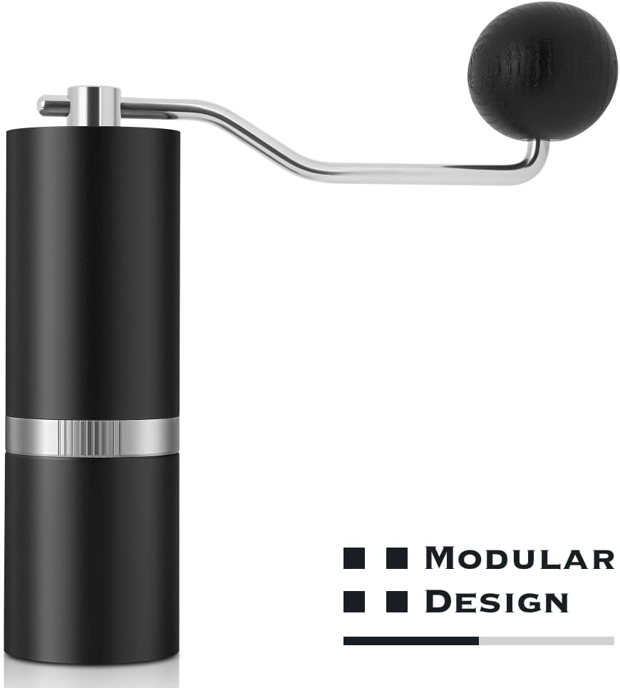 MONTWAVE Gu2 Manual Coffee Grinder, Capacity 30g,Stainless Steel Conical Burr,Removable Body Shell,Hand Grinder with 36 Levels of Adjustable Setting,for Espresso,Pour Over,French Press (Black) MONTWAVE Gu2 Manual Coffee Grinder, Capacity 30g,Stainless Steel Conical Burr,Removable Body Shell,Hand Grinder with 36 Levels of Adjustable Setting,for Espresso,Pour Over,French Press (Black)