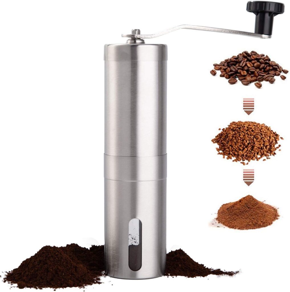 PARACITY Manual Coffee Bean Grinder Stainless Steel Hand Coffee Mill Ceramic Burr for Aeropress, Drip Coffee, Espresso, French Press, Turkish Brew PARACITY Manual Coffee Bean Grinder Stainless Steel Hand Coffee Mill Ceramic Burr for Aeropress, Drip Coffee, Espresso, French Press, Turkish Brew