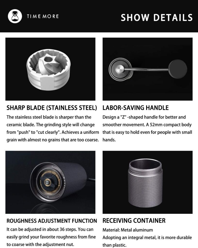 TIMEMORE Chestnut C2 Manual Coffee Grinder Capacity 25g with CNC Stainless Steel Conical Burr - Internal Adjustable Setting,Double Bearing Positioning,French Press Coffee for Hand Grinder Gift TIMEMORE Chestnut C2 Manual Coffee Grinder Capacity 25g with CNC Stainless Steel Conical Burr - Internal Adjustable Setting,Double Bearing Positioning,French Press Coffee for Hand Grinder Gift