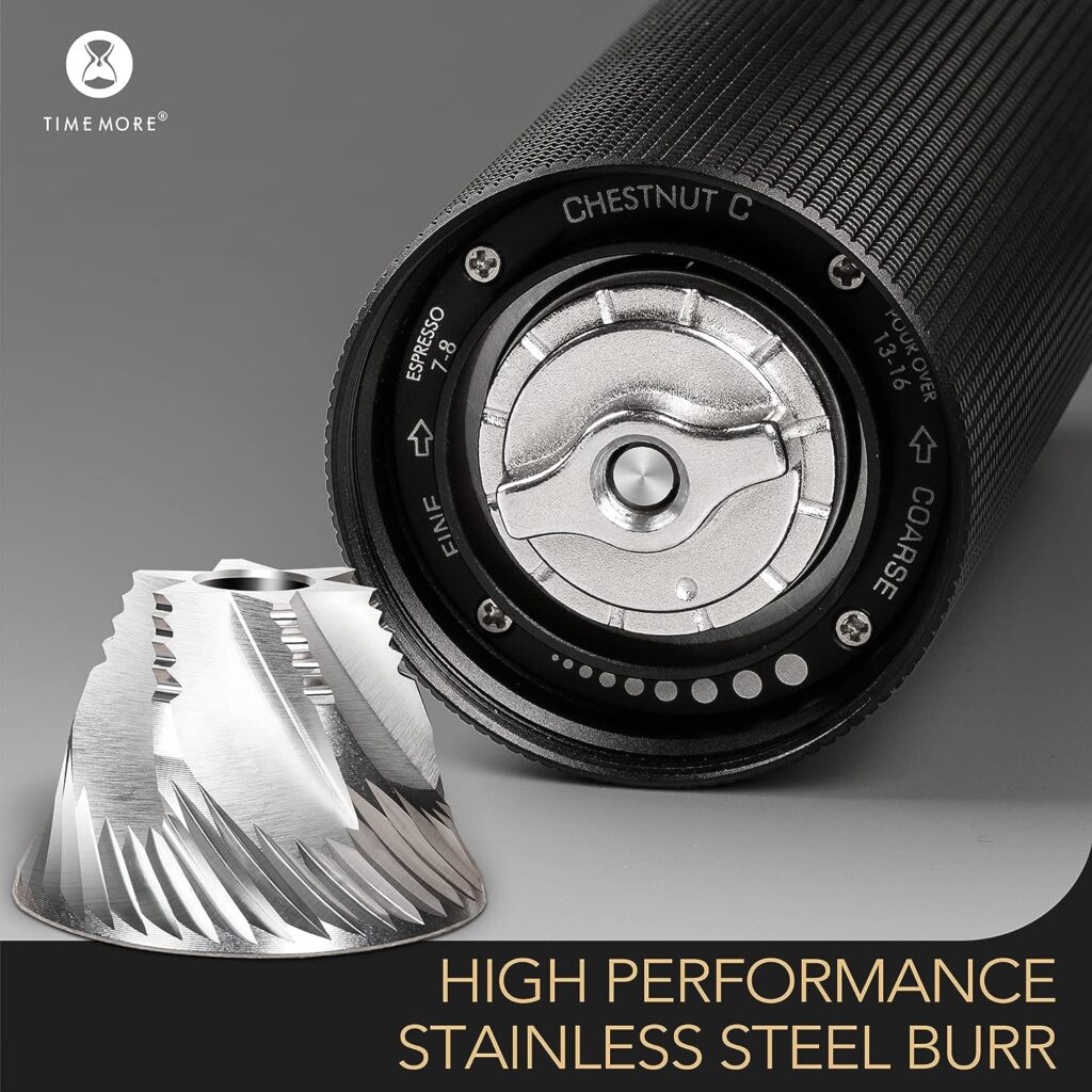 TIMEMORE Chestnut C3 PRO Manual Coffee Grinder, Stainless Steel Conical Burr Coffee Grinder, Hand Coffee Grinder with Foldable Handle and Adjustable Setting, for Espresso to French Press - Black TIMEMORE Chestnut C3 PRO Manual Coffee Grinder, Stainless Steel Conical Burr Coffee Grinder, Hand Coffee Grinder with Foldable Handle and Adjustable Setting, for Espresso to French Press - Black