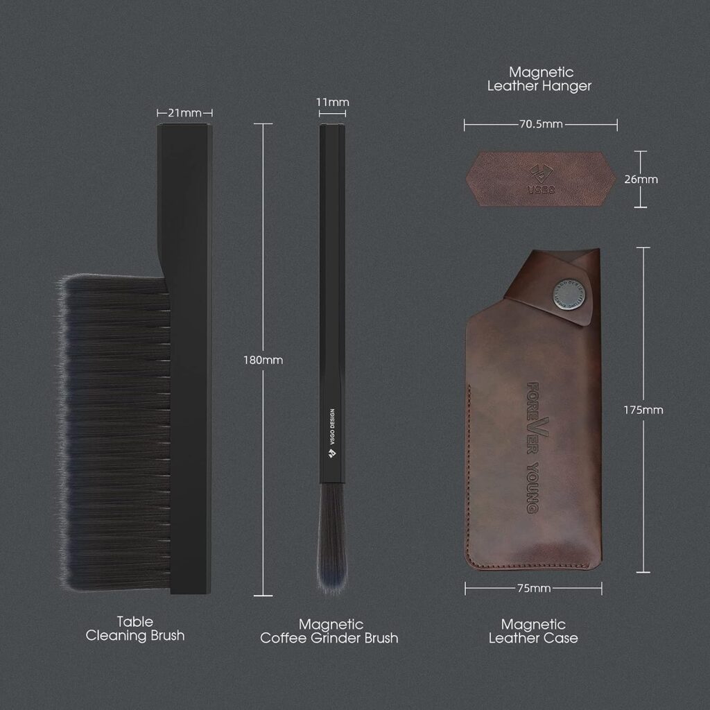 VSGO Magnetic Handle Coffee Grinder Brush Coffee Bristles Brush with Storage Case Professional Espresso Brush Compatible for Philips Breville DeLonghi Coffee Machine Barista Home Kitchen VSGO Magnetic Handle Coffee Grinder Brush Coffee Bristles Brush with Storage Case Professional Espresso Brush Compatible for Philips Breville DeLonghi Coffee Machine Barista Home Kitchen