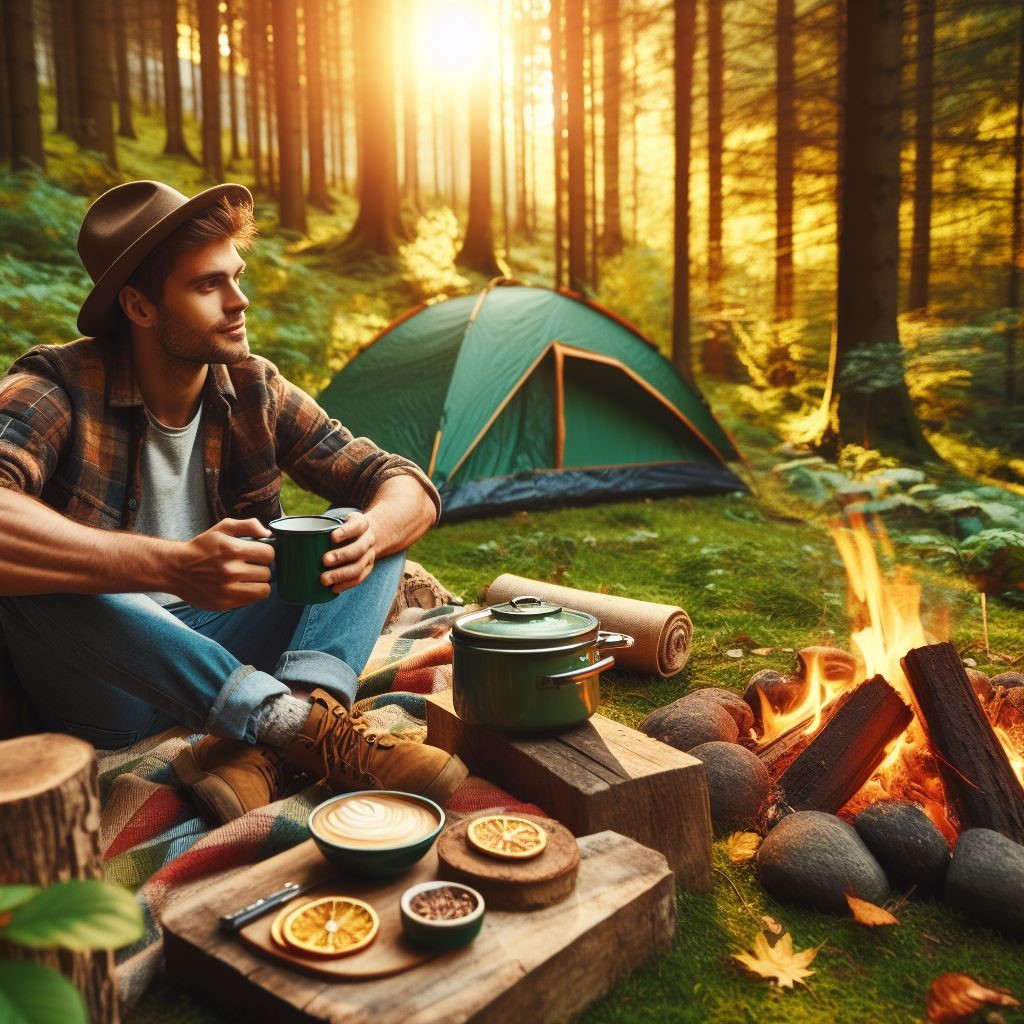 camping with coffee