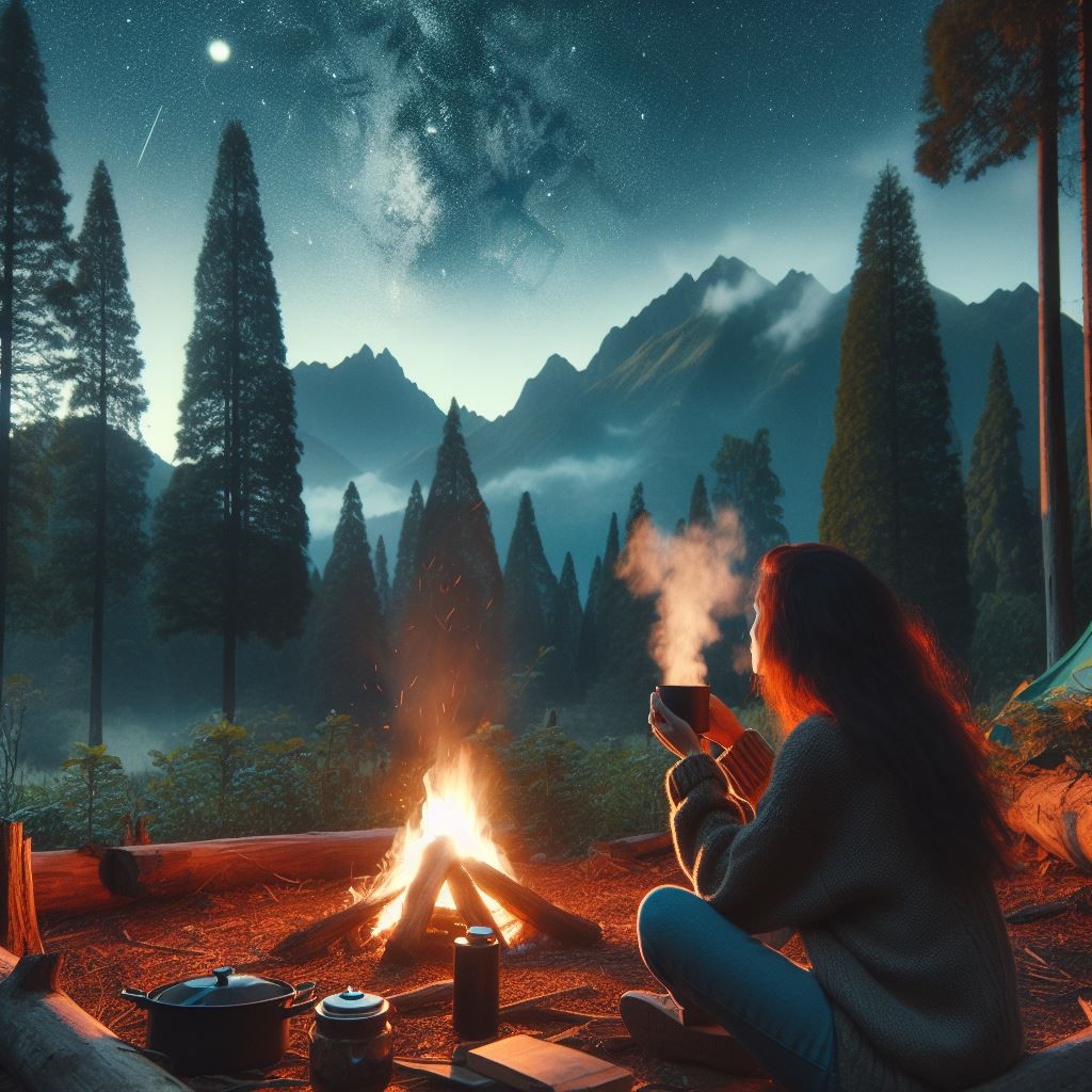camping with coffee